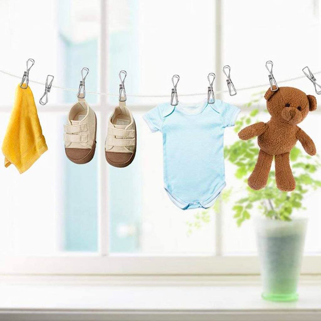 HASTHIP 20Pcs Clothes Clips, Stainless Steel Clips for Clothes, Multipurpose Sturdy Clothes Pins for Socks Towel Bag Scarfs Hang Drying Rack Tool, Laundry Kitchen Cord Wire Line Clothespins Pegs HASTHIP 20Pcs Clothes Clips, Stainless Steel Clips for Clothes, Multipurpose Sturdy Clothes Pins for Socks Towel Bag Scarfs Hang Drying Rack Tool, Laundry Kitchen Cord Wire Line Clothespins Pegs